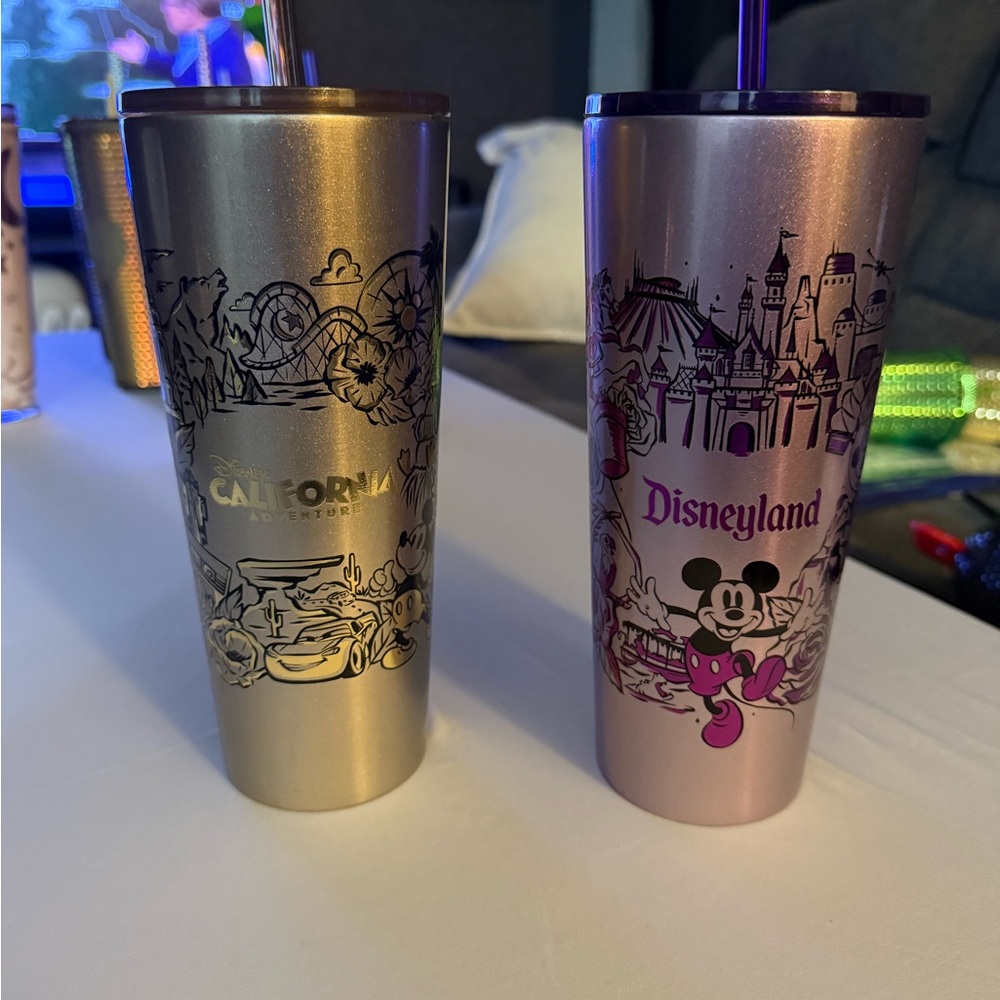 Disneyland Gold and Pink Tumbler Set